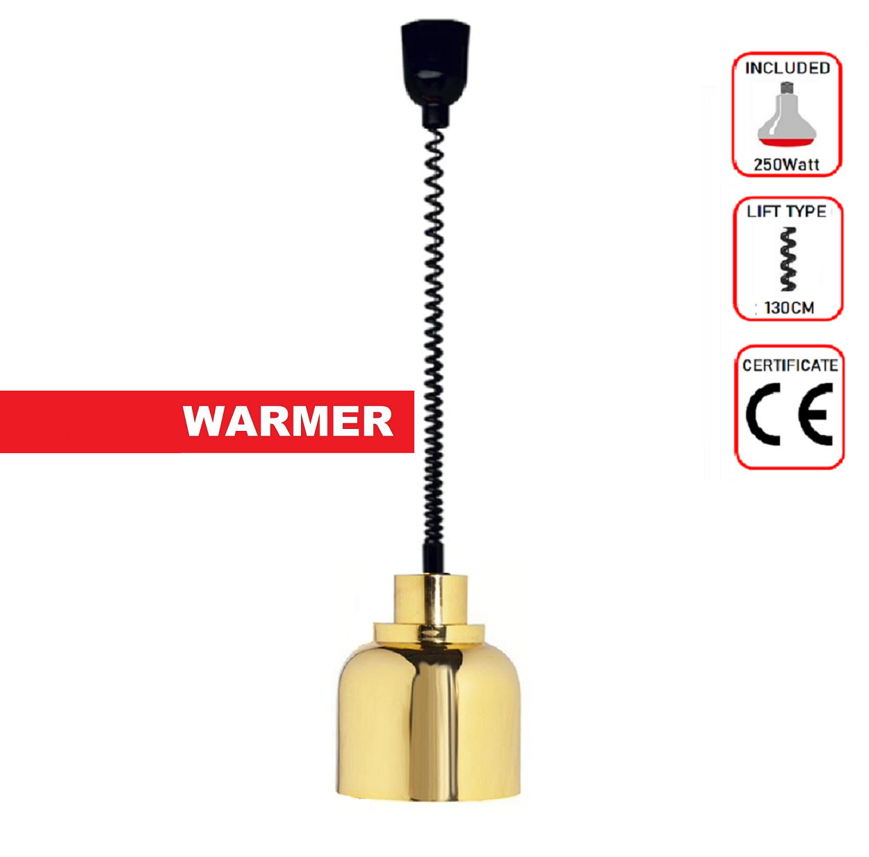 ASANSÖRLÜ GERİ SARMALI SICAK TUTUCU LAMBA  GOLD PURE