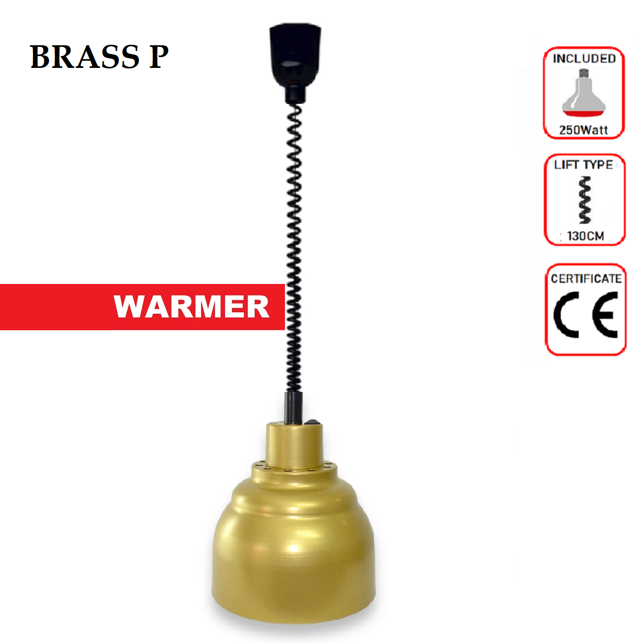 ASANSÖRLÜ GERİ SARMALI SICAK TUTUCU LAMBA BRASS PAINT RENK 