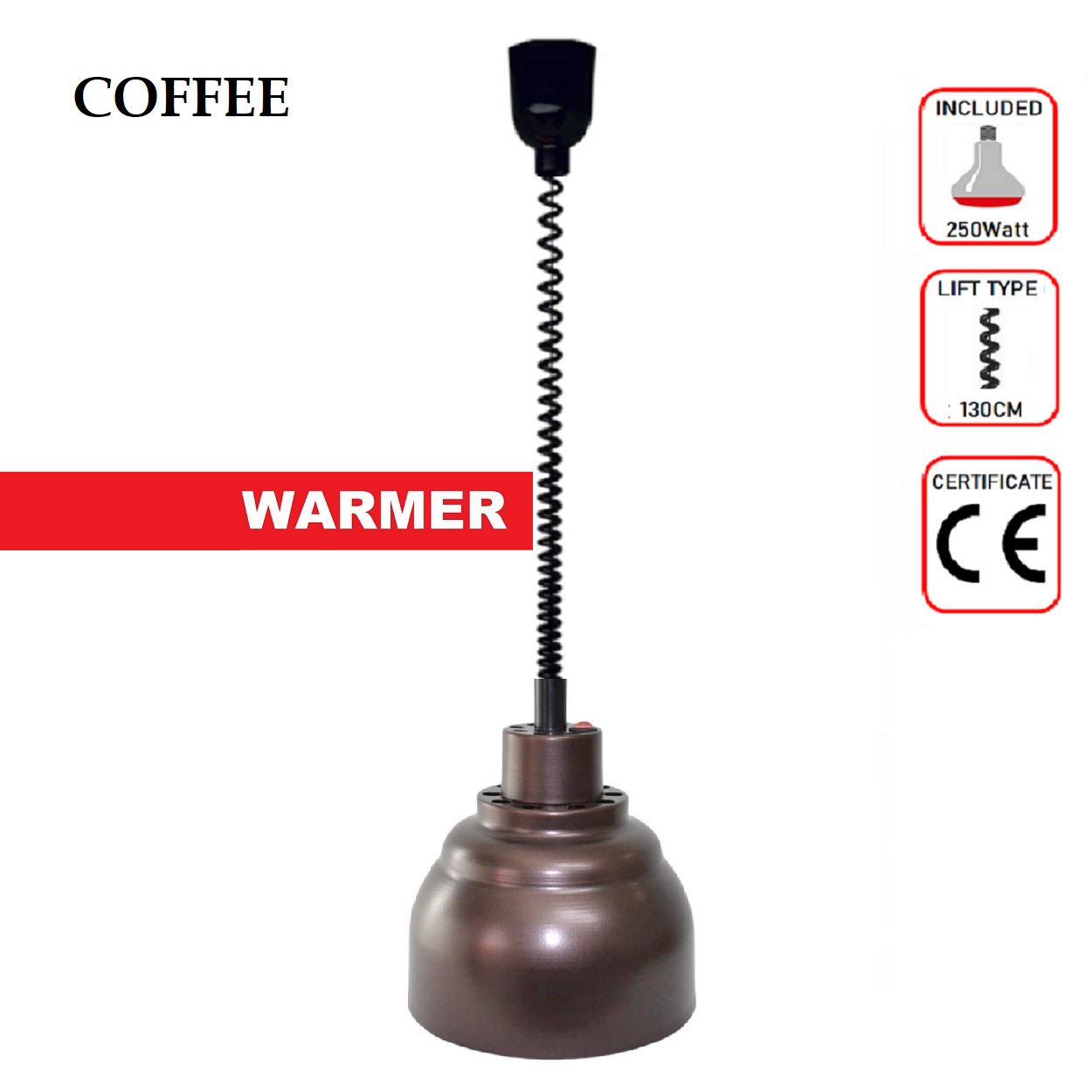 ASANSÖRLÜ GERİ SARMALI SICAK TUTUCU LAMBA CAFFEE RENGİ